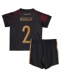 Tyskland Antonio Rudiger #2 Replika Borta Kläder Barn VM 2022 Kortärmad (+ byxor)
